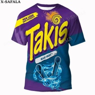 Novelty Funny Chips Takis Food Customized 3D Prints High Quality Milk Fiber T-shirt Round Neck Men F