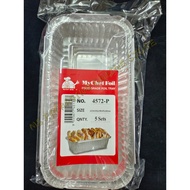 4572-P Aluminium Foil Tray with Clear Lid [ 5pcs ± ] Rectangle / Rectangular My Chef Foil Tray 4572 