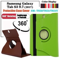 For Samsung Galaxy Tab S3 9.7 (2017) SM-T820 SM-T825 SM-T825Y Fashion Skins Tablet Protection Leather Case 360° Rotating Stand Casing Flip Cover