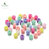 St.kunkka 8mm 100Pcs Pearl Luster Acrylic Round Big Hole Beads For Diy Jewelry Headwear Necklace Bra