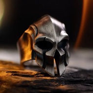 Cincin Retro Desain Kepala Spartan Ksatria Keadilan / Spartan Head Knight of Justice (Adjustable)