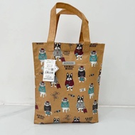 《821》Japanese Kusuguru cat fighting printing laminated waterproof handbag handbag dirt proof bag tut
