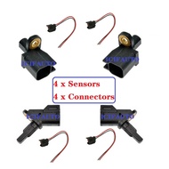4 x Abs Wheel Speed Sensor Front Rear L/R+Connector for Mazda 3 5 BP4K43711A / BP4K43701A / BP4K-43-