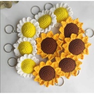 (Readystock)crochet keychin sunflower/ daisy flower 1pcs