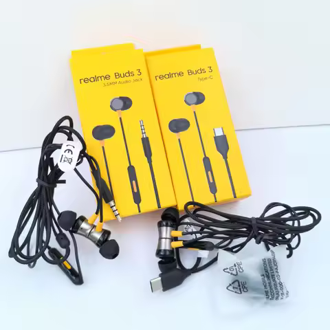 Realme Buds 3 3.5MM/Type C Earphone For Realme 15 14 13 Pro+ GT Neo 3 5 6 7 8 Pro P3 X7 C75 In-Ear W
