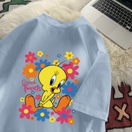 SG Women's Oversized Short Sleeve T-Shirt | Cute Tweety Bird Prints Casual Cartoon Style | 100% Cott