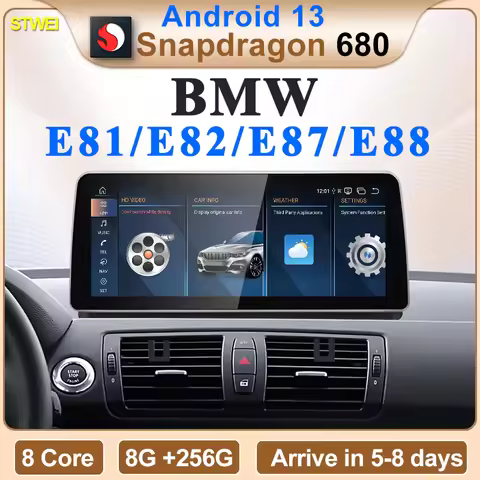 2024 New ID6 ID7 ID8 Android 13 Qualcomm680 Snapdragon6225 8GB 256GB 12.3inch For BMW 1Series E81 E8
