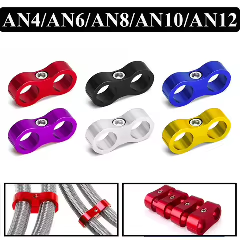 Universal Aluminum AN4 AN6 AN8 AN10 AN12 Car Billet Oil Fuel Water Hose Tube Seprator Divider Clamp 