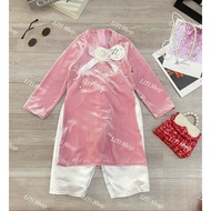 [ Ao Dai CNY ] GIRLS' REFORMED AODIAN DRESS WITH JEWEL BOW_Girls' Tet Ao Dai 2026