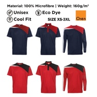 OREN SPORT Microfiber LENGAN PENDEK/BERKOLAR/LENGAN PANJANG QD57/ QD58/ QD59 Navy/Red