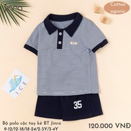 [JINRO] Polo Set For Boys From 9 Months To 4 Years Old. Soft cotton Material, Cool To Absorb Sweat