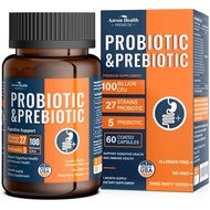 100 Billion Probiotics for Men and Women 27 Strains 5 Organic Prebiotics for Gut Digestive & Immune 