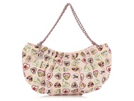 Chanel Pink Canvas Small Coco Heart Motif Hobo Bag Silver Hardware, 2005-2006