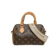 LOUIS VUITTON Speedy20可拆卸黑白寬肩帶老花PVC晶片