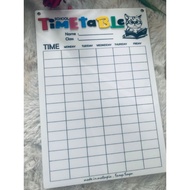 Jadual Waktu Kelas Boleh Ubah (Tahan Lasak dan Mudah Cuci)