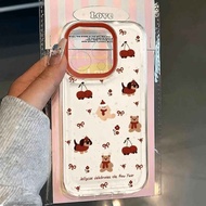 Cherry Dog Clear Premium Casing Vivo Y29 Y28 V50 Y19S V40 Lite 4G 5G Y400 V23 Y36 T1 Y03 Y03T V27 Y3