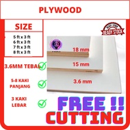 WHITE PLY WOOD-[3.6mm thickness ](5-8length x 3wide)ft Multipurpose Plywood Timber| Panel Papan Kayu