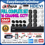 DAHUA 5MP Full Complete Set 16 CHANNEL HD 1080P CCTV 16 CH DVR + Camera + HARD DISK + Power Supply +