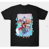 Men's 100% Cotton Round-Neck Short-Sleeve T-Shirt with 【GeGeGe no Kitaro】Cartoon Print