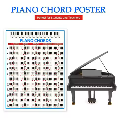 Tablature Piano Chord Practice Sticker 88 Key Beginner Piano Fingering Diagram Large Piano Chord Cha