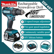 【Hot Sale】2024 New High Quality Makita DDF485 Cordless Power Drill 68V 3 System 2 Batteries Brushless Rechargeable Power Tool 450 N.m Household Power Tools Cordless Battery Drill