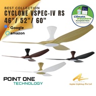 Point One Ceiling Fan Light Cyclone RS 3Blade EC Motor 46" 52" 60" Strong Wind High Brightness SG