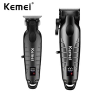 Kemei 2290 2293 Professional Hair Clipper Men Barber Fade Clipper and Zero Gapped Trimmer Set Electr