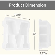 Gartful 7 Inch Large Letter Molds for Resin, 3D M Capital Alphabet Epoxy Resin Mold, A to Z Thick Re