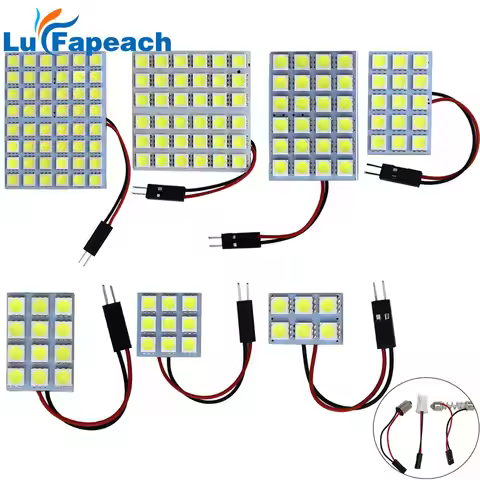 6 9 12 15 24 SMD 5050 LED Auto Panel Light Reading Dome Bulb Car Interior Roof Map Lamp T10 W5W C5W 