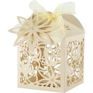 LEMESO 50 PCS Baptism Favor Box Party Favor Boxes Favor Boxes Small Candy Boxes Gift Box with 50 Rib