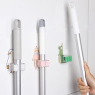 Adhesive Mop Holder - Cartoon Pets Decor - ABS+PP Material - Protects Mop - Ideal for Home & Bathroo