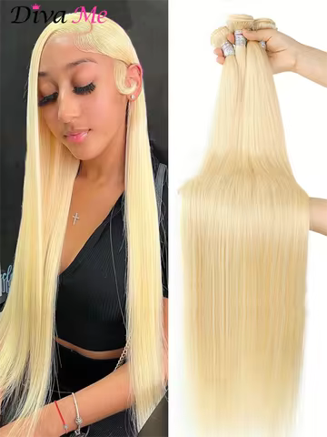 613 Honey Blonde Color Hair Extension Brazilian Hair Weave Bundles 36 38 40 inch Straight Remy Human