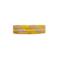 916 Gold Couple Ring / Two-Tone Chevron Design | Wedding & Engagement Jewelry (1.94g/Size: 20)