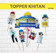 (6pc) Topper khitanan topper kue kertas khitan