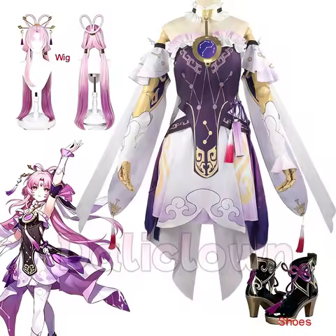 Game Honkai Star Rail Fu Xuan Cosplay Costume Uniform Outfit Halloween Party Fuxuan Cosplay Wig Shoe