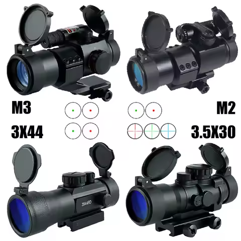 Tactical M2 M3 3.5X30 3X44 Red Dot Sight Compact Riflescope Reflex Opticsl Sight Hunting Airsoft Sco