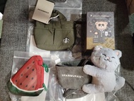 每件$250 全圖4件$750 全新 台灣 臺灣 咖啡 Coffee 星巴克 Starbucks STARLUX 星宇航空 灰色 貓咪 貓貓  飲品 飲料 手攜套 提袋 西瓜 環保袋 軍綠色 散紙包 