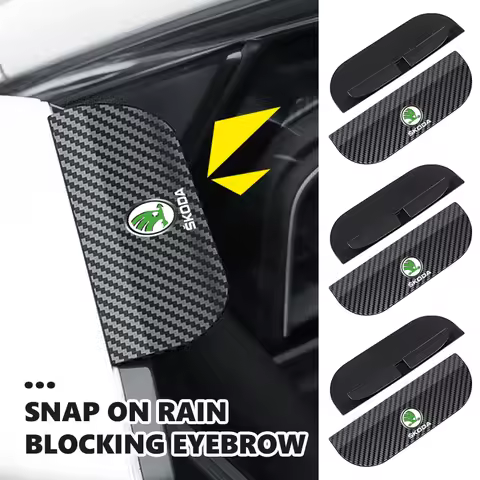 Car Rearview Mirror Rain Eyebrow Visor Clip-on Side Snow Sun Visor Rain Cover For Skoda octavia a5 a