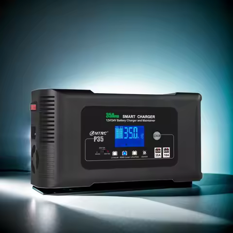 HTRC 40A Car Battery Charger 6V 12V 24V Charger for Lithium LiFePO4 Lead-acid AGM GEL Battery 9-stag