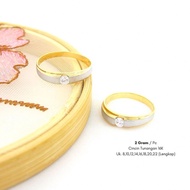 cincin tunangan emas asli kadar 700 70% 16k couple 2 gram wedding gr g - no.1