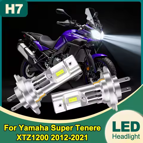 2PCS H7 Motorcycle LED Headlight 12V CSP Chips 200W High Power For Yamaha Super Tenere XTZ1200 2012-