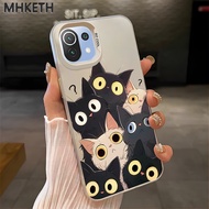 MHKETH Case For Xiaomi 11 Lite 4G 11 5G NE Personal And Fun Cat Transparent Frosted Phone