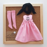Blythe outfit for blythe doll: dress, scarf , socks