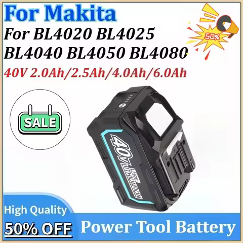 40V 2.0Ah/2.5Ah/4.0Ah/6.0Ah Replacement Power Tools Lithium Battery for Makita 40V MAX XGT BL4020 BL