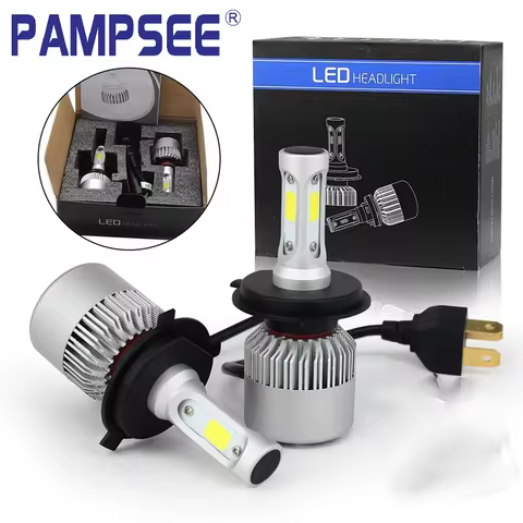 2pcs C ar Fog Lights S2 Headlight Bulbs LED H1 H7 H4 9004 9007 Auto 72W 8000LM 6500K No Error Lamp L