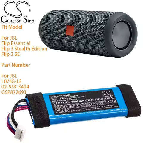 Cameron Sino Speaker Battery For JBL Flip Essential Flip 3 Stealth Edition Flip 3 SETS L0748-LF 02-5