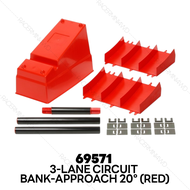TAMIYA Mini 4WD 3-Lane Circuit Bank-Approach 20 (Red) 69571