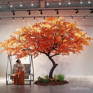 Fake Tree Wish Decoration Shopping Mall Red Maple Tree Fake Large Simulation Maple Tree Hotel Indoor