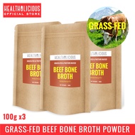 Value pack ! Grass-fed Beef Bone Broth Powder 3X 100g - ผงซุปกระดูกจากวัว 100% ไม่ปรุงแต่งกลิ่นรส