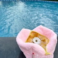 Bright Baby Pink Terry Pouch